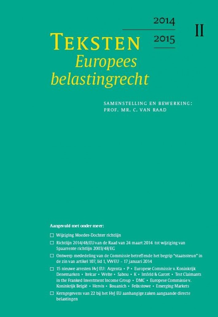 Teksten Europees belastingrecht