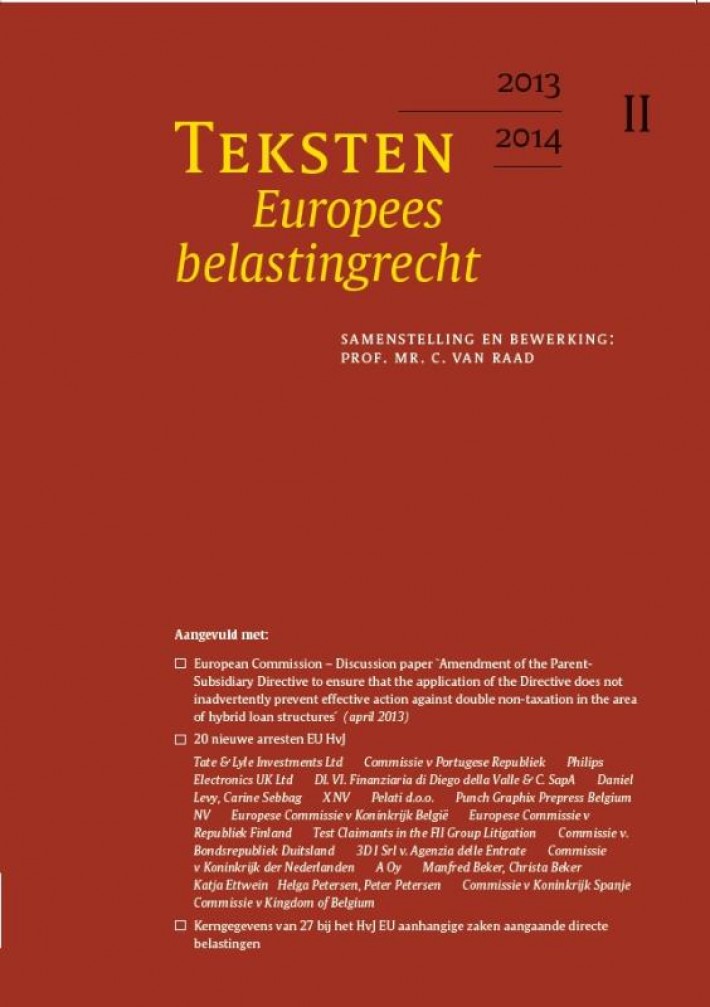Teksten Europees belastingrecht • Teksten Europees belastingrecht
