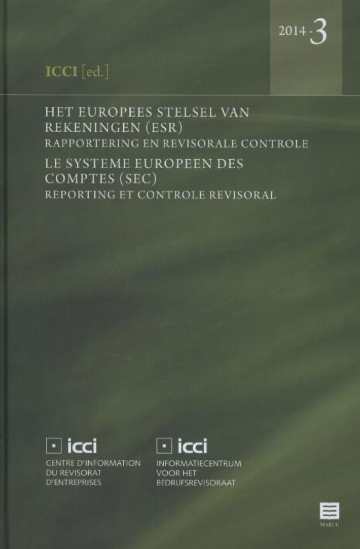Het Europees Stelsel van Rekeningen(ESR); Le Systeme Europeen des Comptes (SEC)