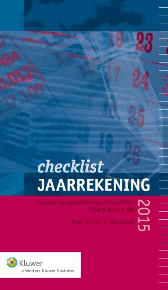 Checklist jaarrekening • Checklist jaarrekening