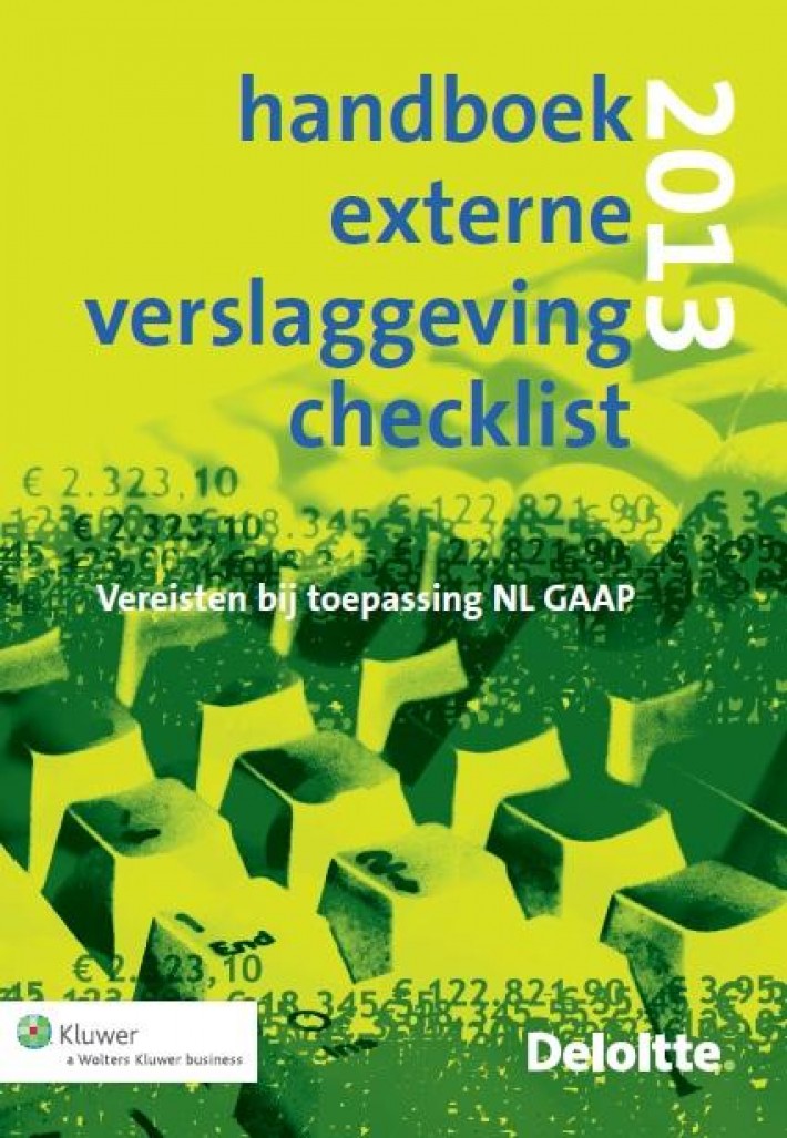 Handboek externe verslaggeving checklist 2013 • Handboek externe verslaggeving checklist