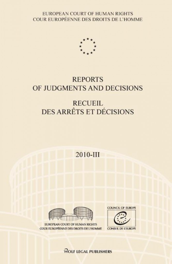 Reports of judgments and decisions / recueil des arrets et decisions