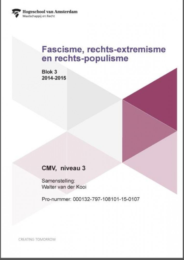 Fascisme, rechts-extremisme en rechts-populisme