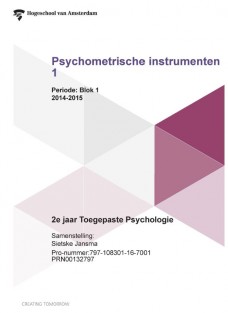 Psychometrische instrumenten 1