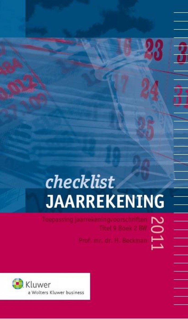 Checklist jaarrekening 2011