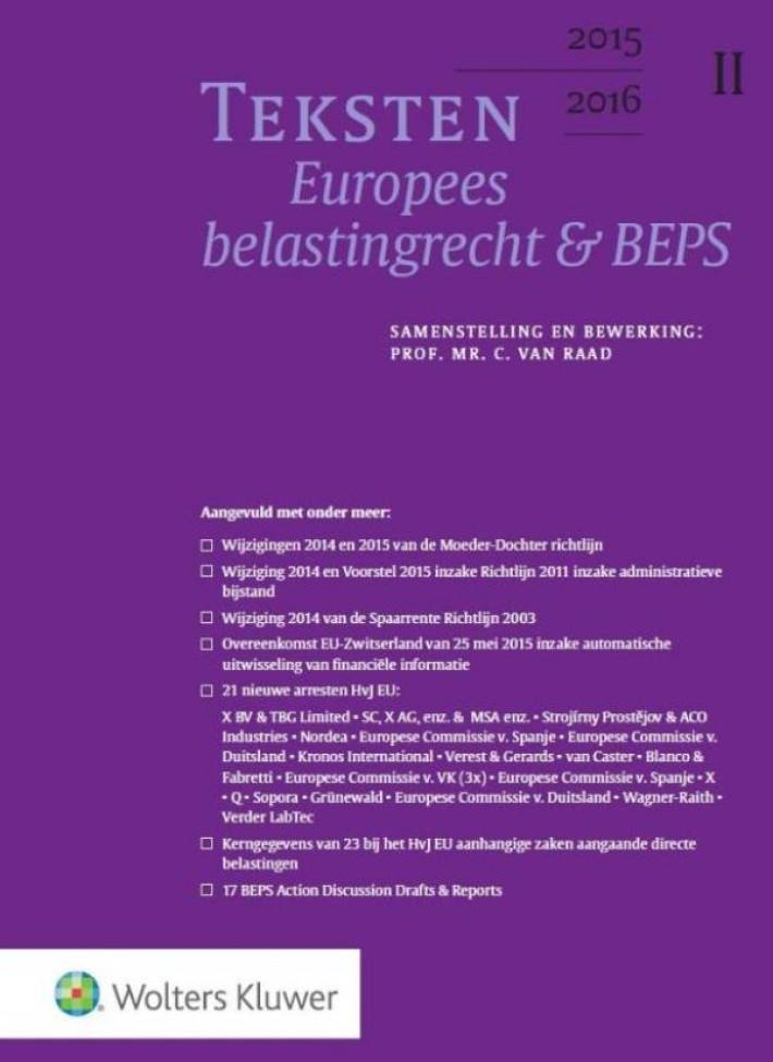 Teksten Europees belastingrecht & BEPS