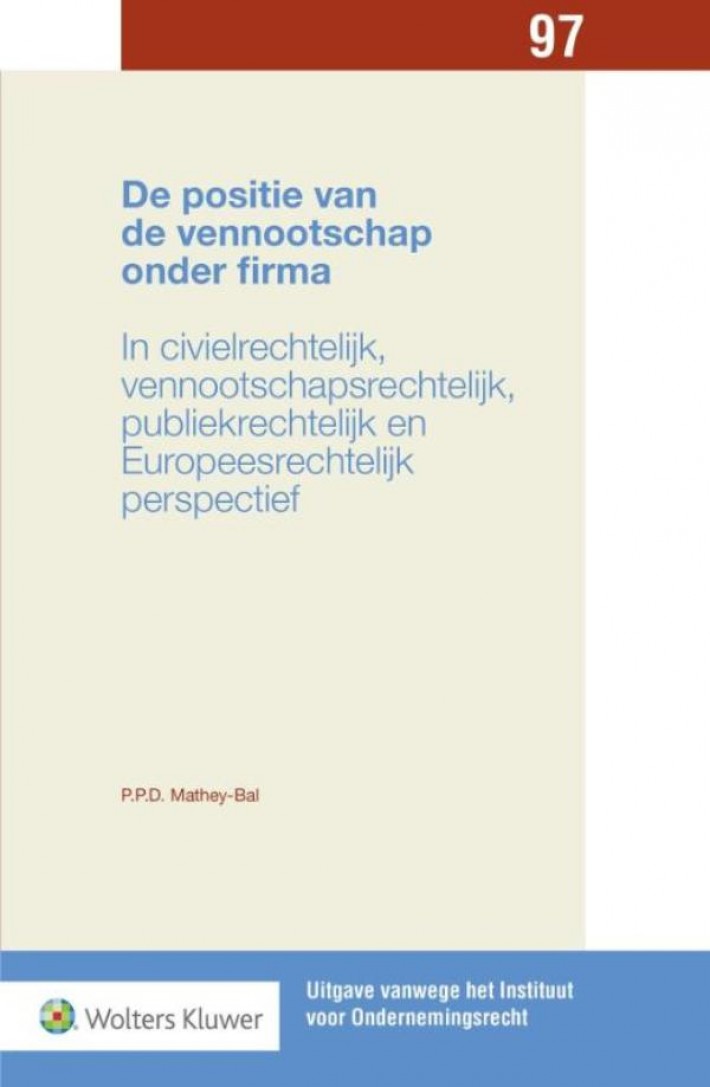 De positie van de vennootschap onder firma