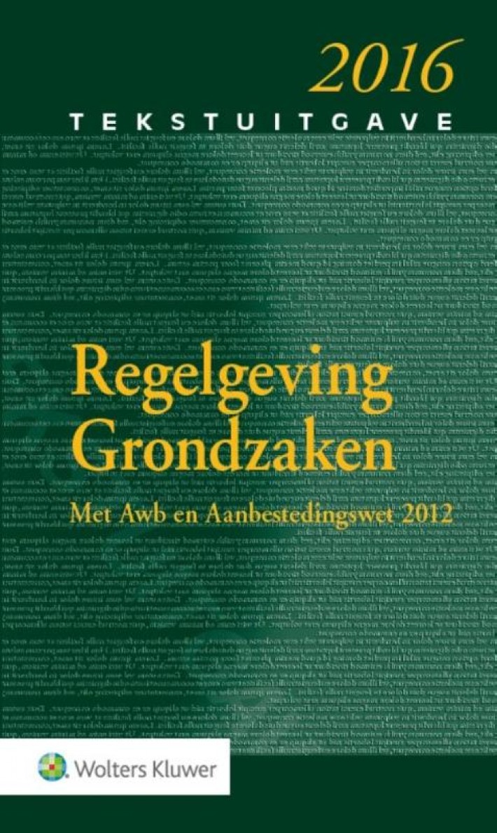Tekstuitgave Regelgeving Grondzaken 2016