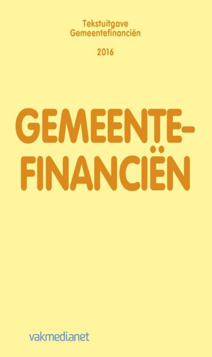 Tekstuitgave gemeentefinanciën 2016