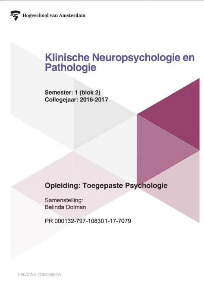 Klinische neuropsychologie en pathologie