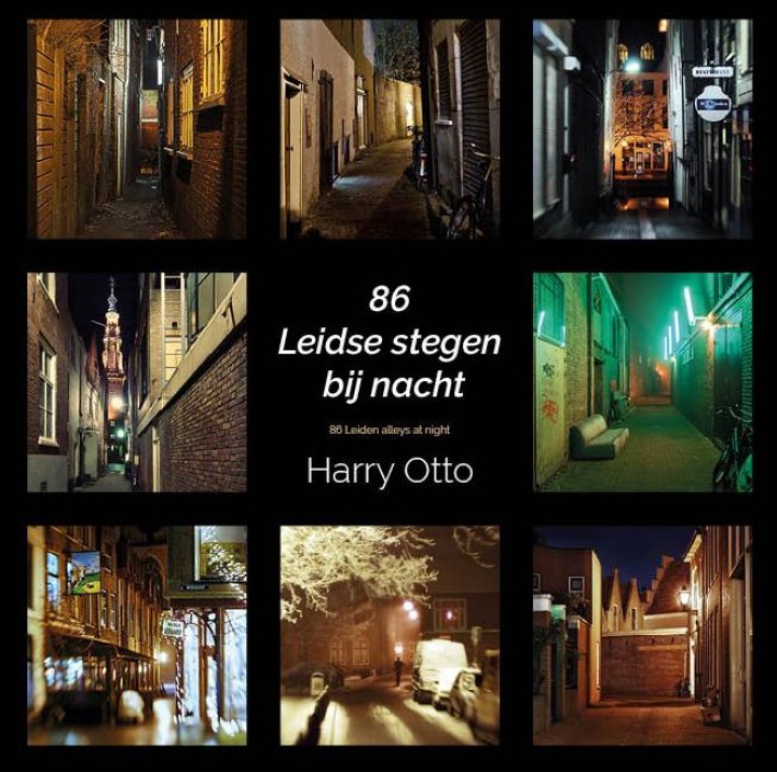 86 Leidse stegen bij nacht/86 Leiden alleys at night