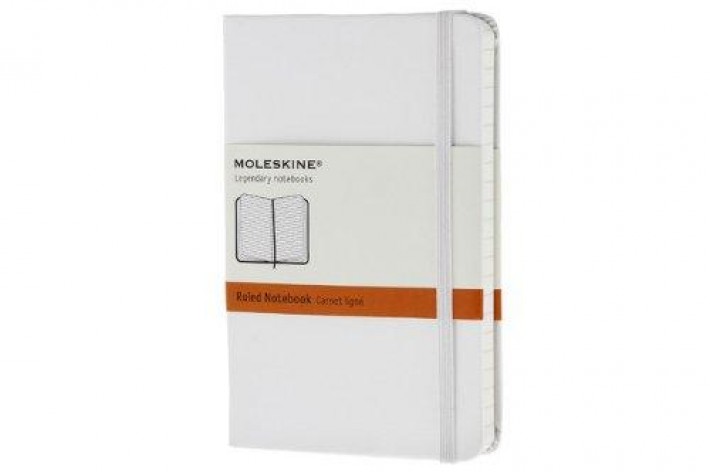 Moleskine White Pocket Ruled Notebook Hard