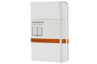 Moleskine White Pocket Ruled Notebook Hard