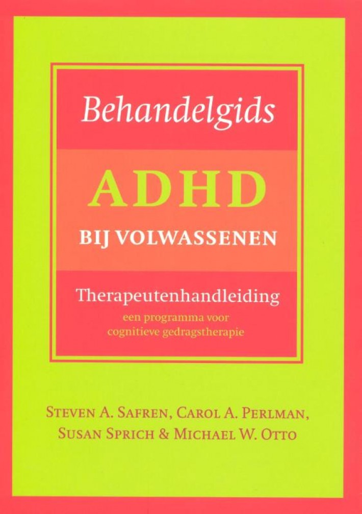 Behandelgids ADHD bij volwassenen therapeutenhandleiding
