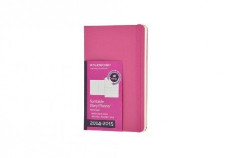 2015 Moleskine Magenta Pocket Weekly Turntable Notebook 18 M