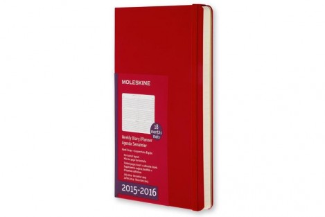 2016 Moleskine 18 month planner - weekly horizontal - pocket - scarlet red - hard cover