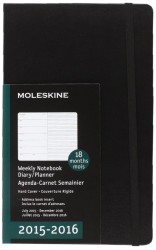 2016 Moleskine 18 month planner - weekly notebook - large - black - hard cover