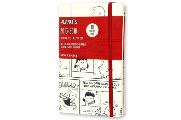 2016 Moleskine 18 month limited edition planner - Peanuts - weekly notebook - large - white - hard cover