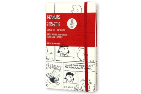 2016 Moleskine 18 month limited edition planner - Peanuts - weekly notebook - large - white - hard cover