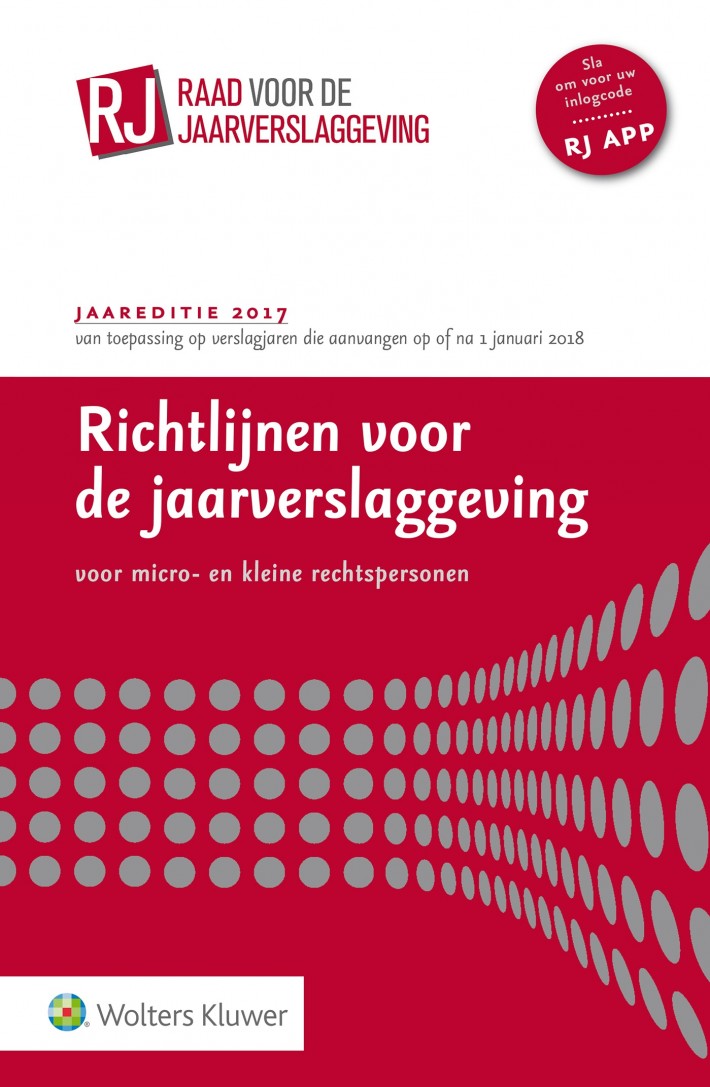 Richtlijnen voor de jaarverslaggeving voor micro- en kleine rechtspersonen 2017