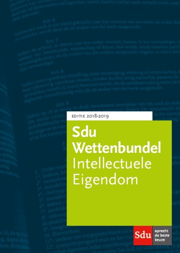 Sdu Wettenbundel Intellectuele Eigendom.