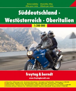 Zuid-Duitsland, West-Oostenrijk, Noord-Italië Motoratlas F&B
