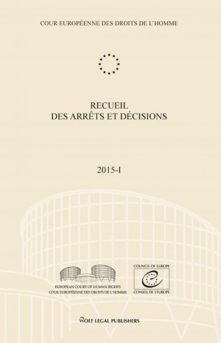 Recueil des arrêts et décisions Volume 2015-I