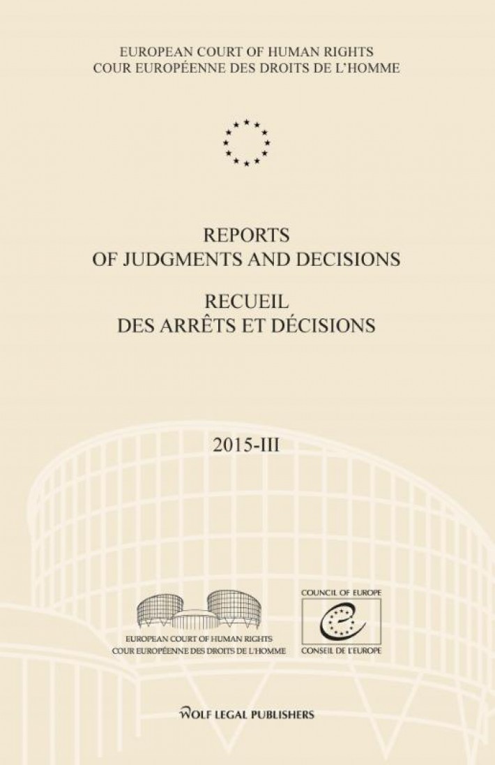 Reports of Judgments and Decisions/Recueil des arrêts et décisions Volume 2015-III