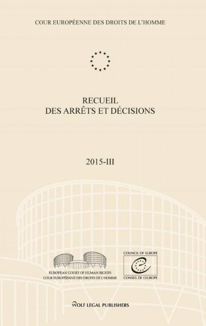 Recueil des arrêts et décisions Volume 2015-III