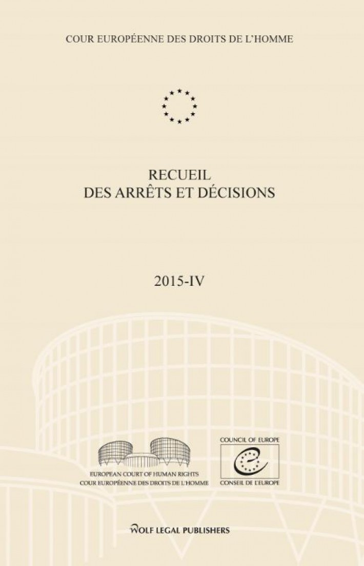 Recueil des arrêts et décisions Volume 2015-IV