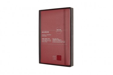 Moleskine LE Notitieboek Leer Large (13x21cm) Gelinieerd Harde Kaft Bordeaux Rood