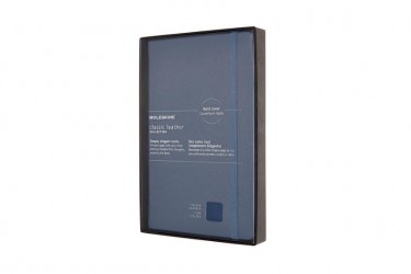 Moleskine LE Notitieboek Leer Large (13x21cm) Gelinieerd Harde Kaft Blauw