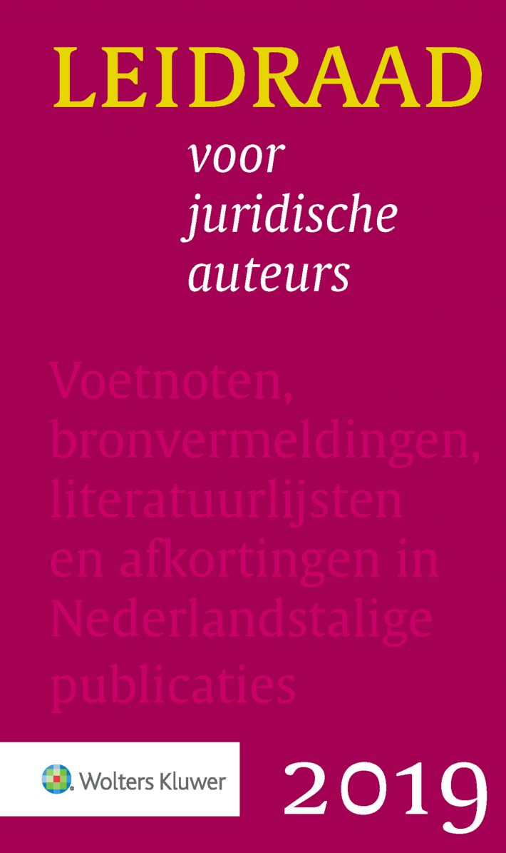 Leidraad voor juridische auteurs • Leidraad voor juridische auteurs