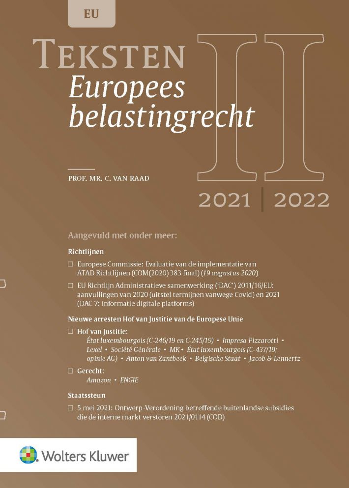 Teksten Europees belastingrecht 2021/2022