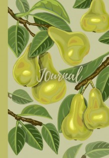 Notebook | Journal with digitally handmade Illustrated Hardcover | Pear