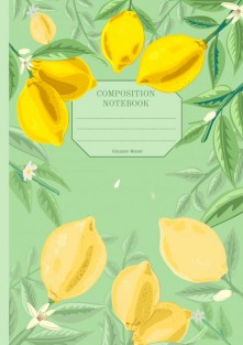 Paperback Notebook | Journal with digitally handmade Illustrated Cover | Lemons