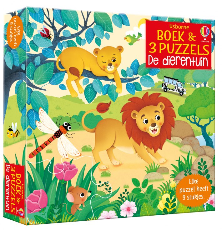 Boek & 3 Puzzels De dierentuin