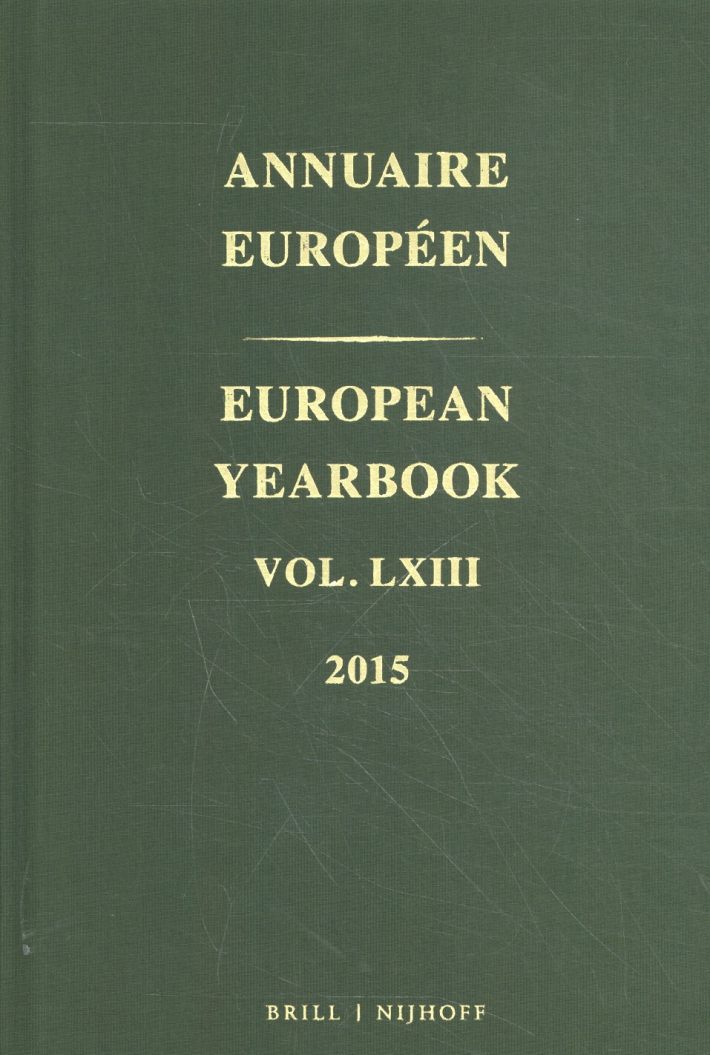 European Yearbook / Annuaire Européen, Volume 63 (2015