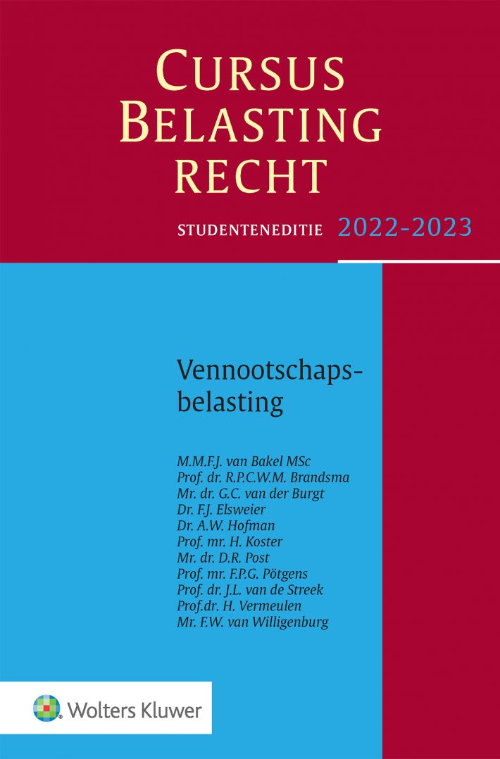 Cursus Belastingrecht Vennootschapsbelasting
