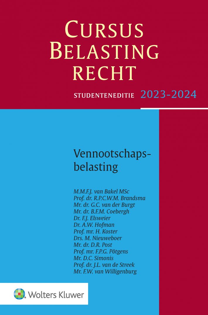 Cursus Belastingrecht Vennootschapsbelasting