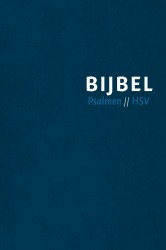 Bijbel (HSV) met Psalmen - blauw leer met zilversnee, rits en duimgrepen