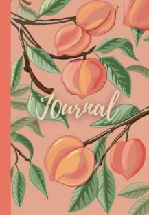 Notebook | Journal with digitally handmade Illustrated Hardcover | Peach