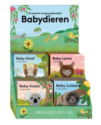 Display Vingerpopboekjes 4Tx4E Babydieren