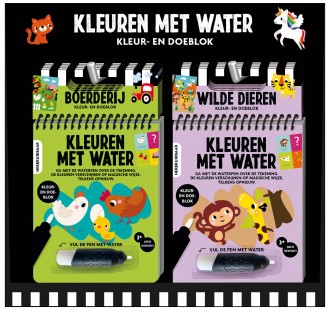 Display kleuren met water 2T x 5E (Boerderij + Wilde dieren)