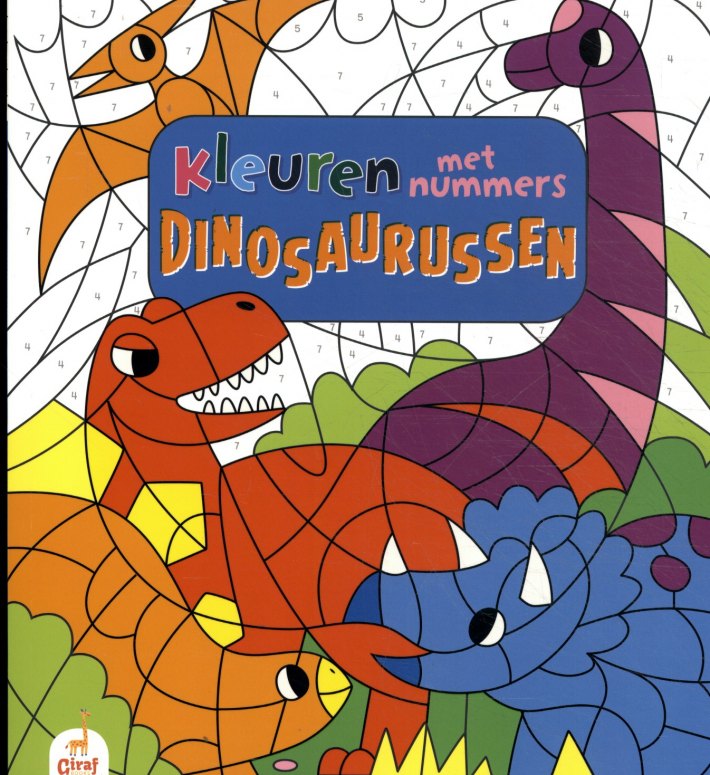 Kleuren met nummers: Dinosaurussen