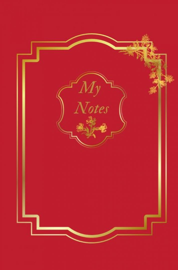 Notitieboek - Cadeau voor man - Cadeau voor vrouw - hardcover - Notitieboekje - Schrijfblok - Notebook - Goude - rood- Luxe