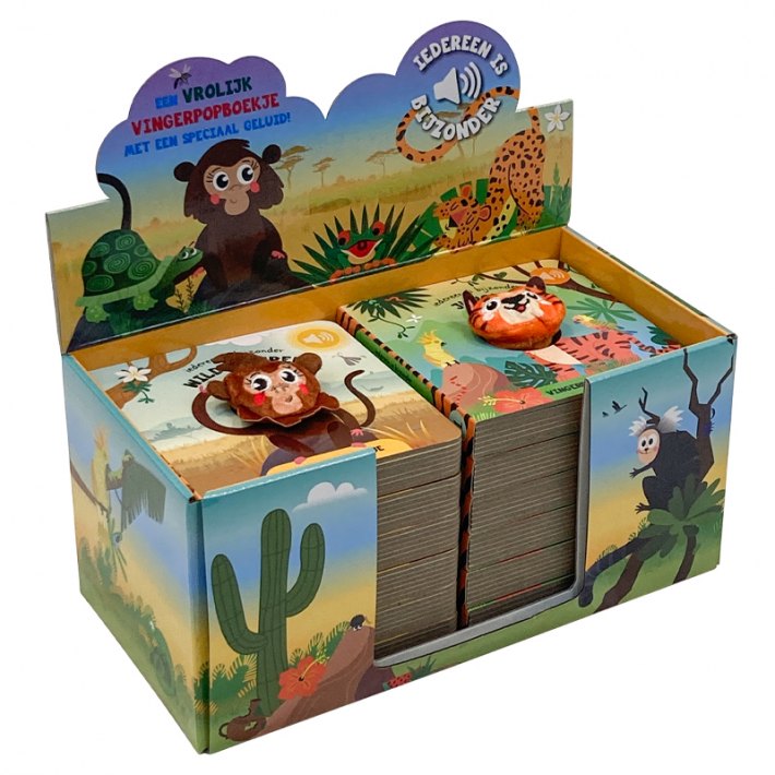 Display vingerpopboekjes Jungle/wilde dieren Display vingerpopboekjes Jungle/wilde dieren