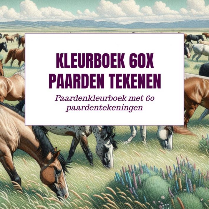 Kleurboek 60x Paarden Tekenen