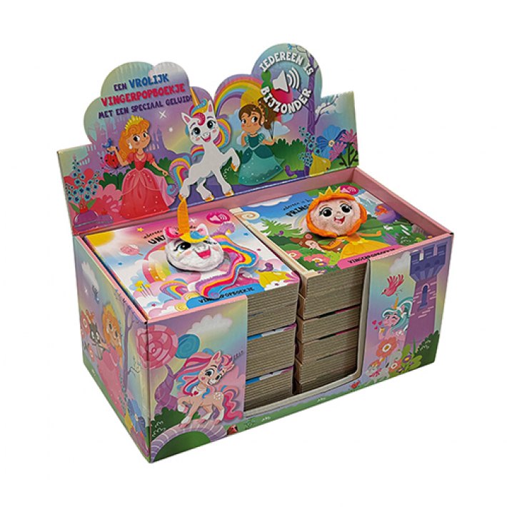 Display vingerpopboekjes Prinsessen/unicorns Display vingerpopboekjes Prinsessen/unicorns