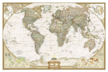 World political antique flat laminated ENG 1/36,38M/bestel p/set 5425013069854